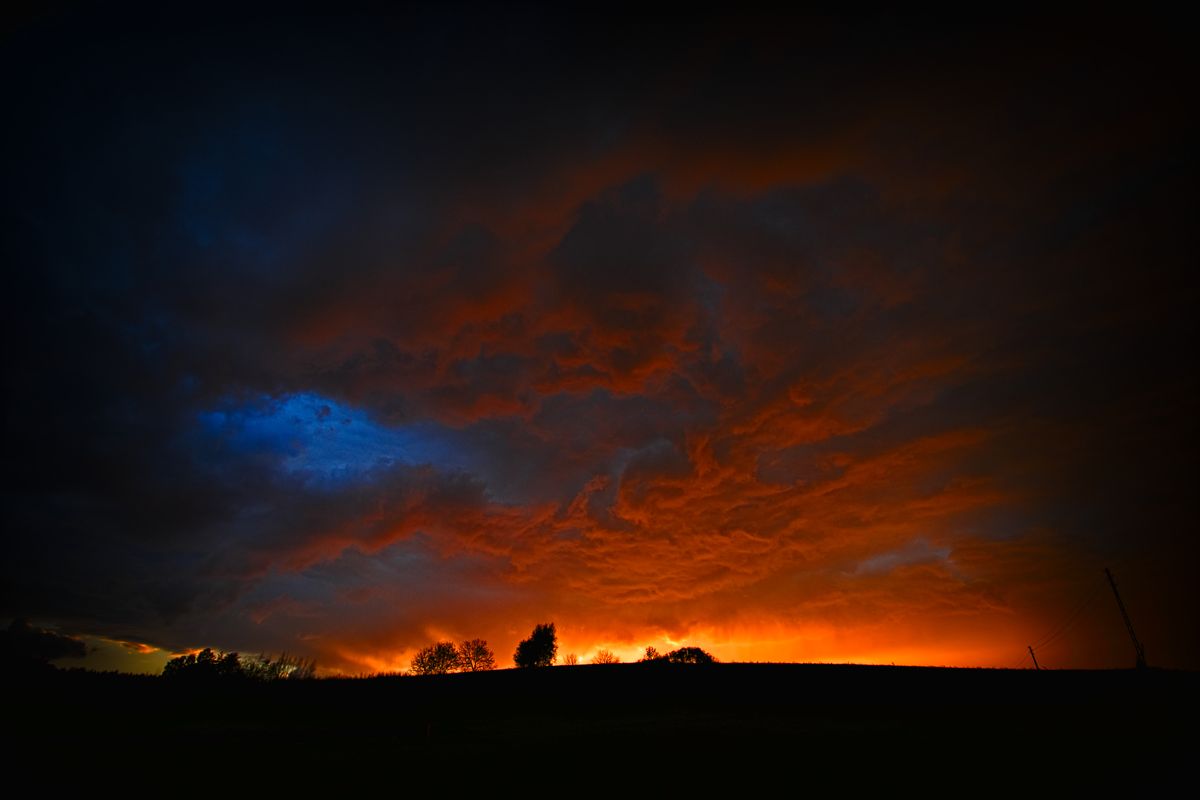 Sunset in Gorzebądz, Poland