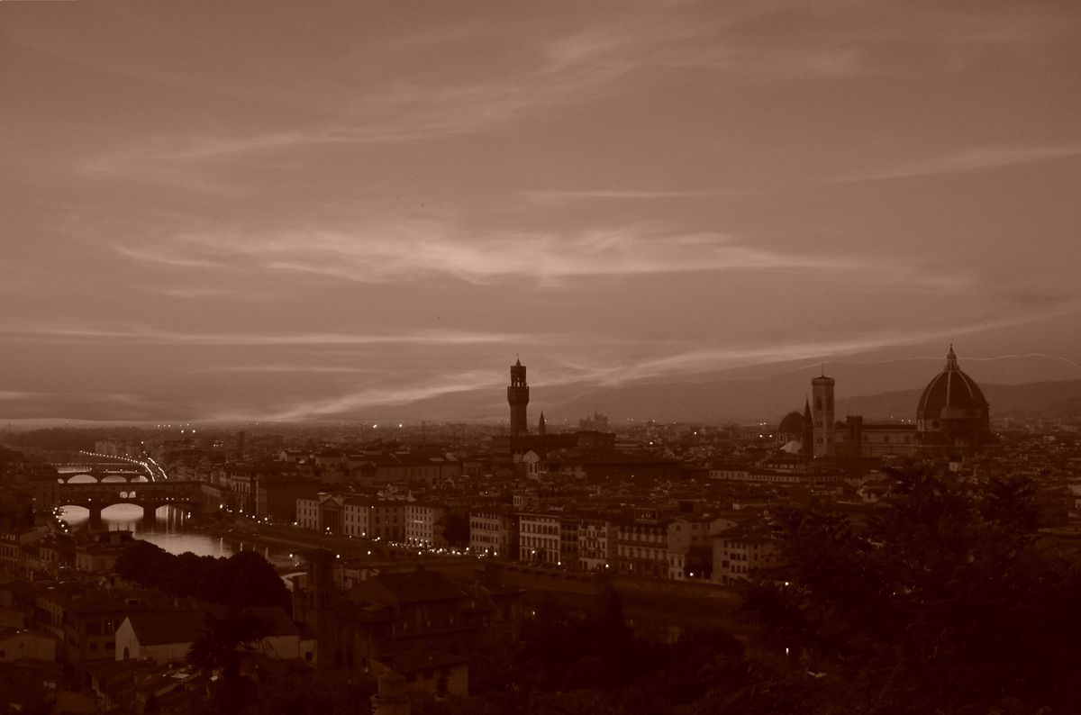 in Sepia-Tönung