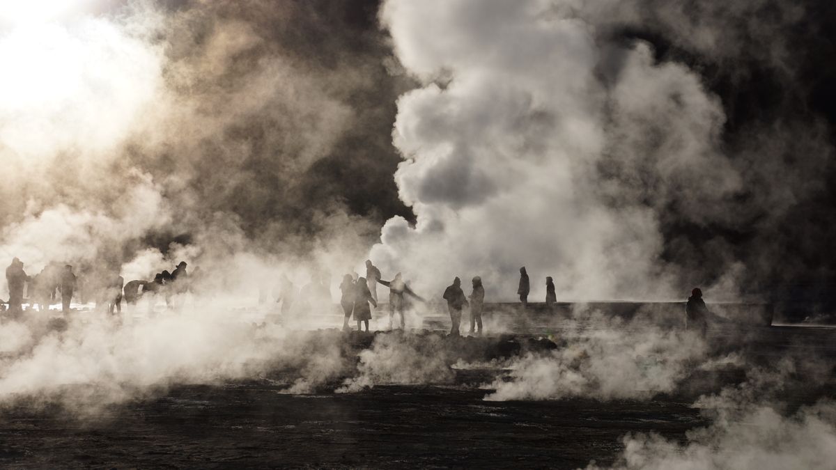 Vapeur d'eau, geyser El Tatio, Chili