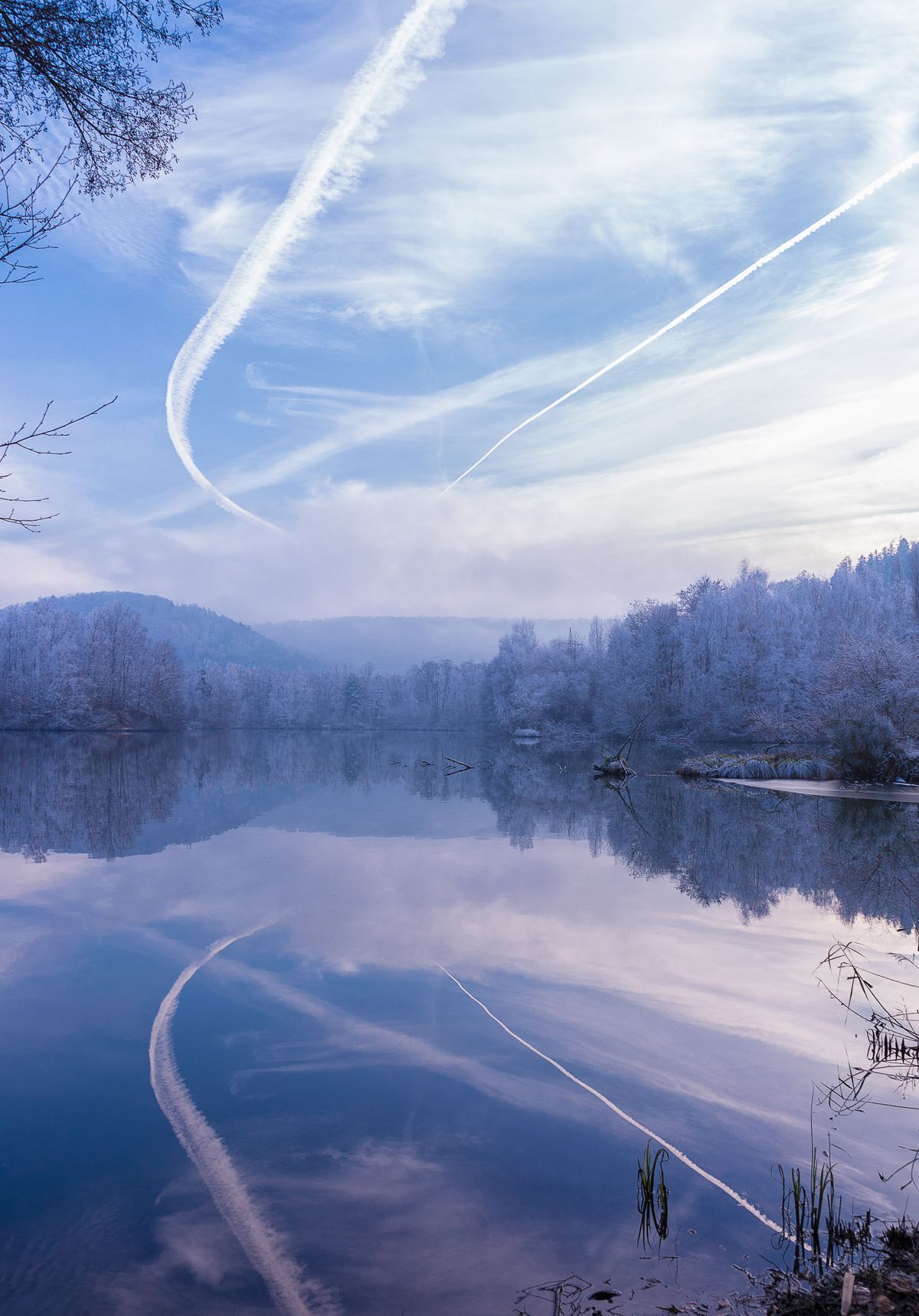 clouds in the water