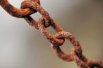 image of old rusted chain wit shallow dof