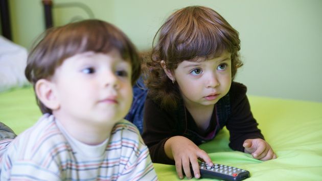 Kids watching TV