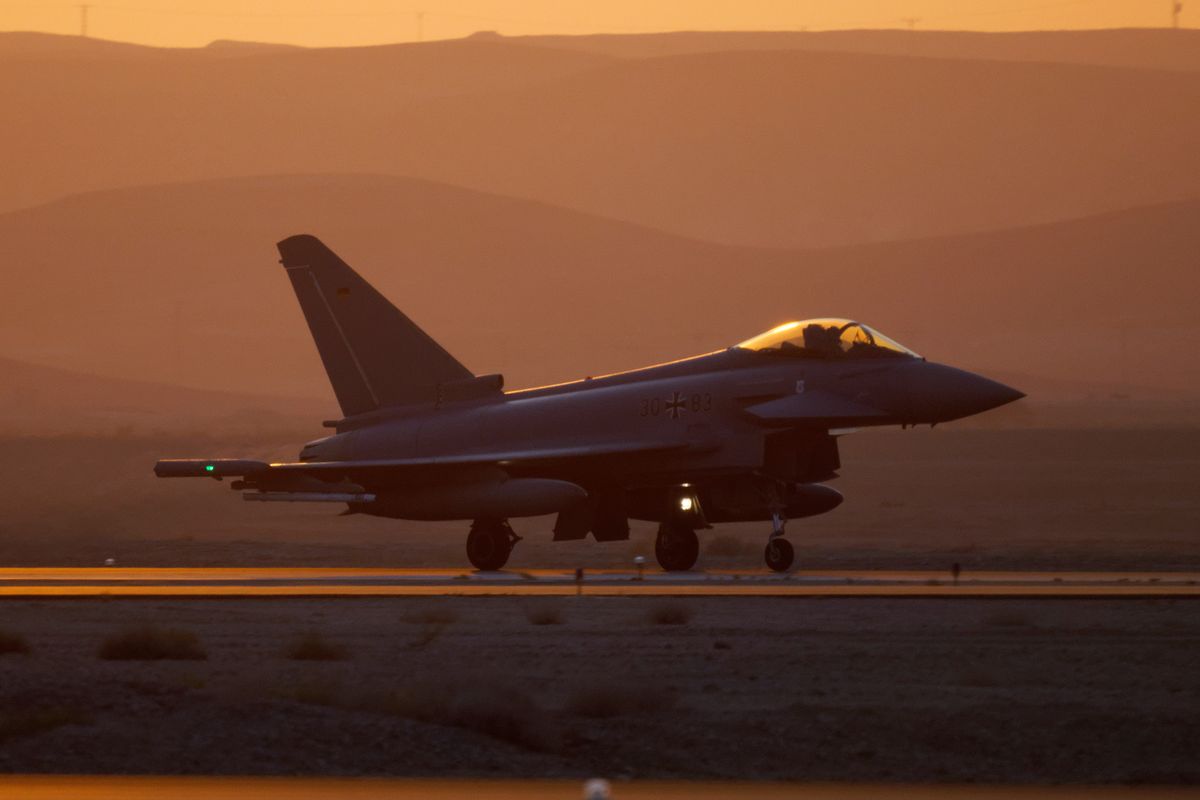 Ein deutscher Eurofighter / Typhoon in der Wüste Negev, bei der Übung Blue Flag 2019. ( 30+83 EF.2000 TLG-71 "R" ) Location : Uvda Air Force Base in Israel