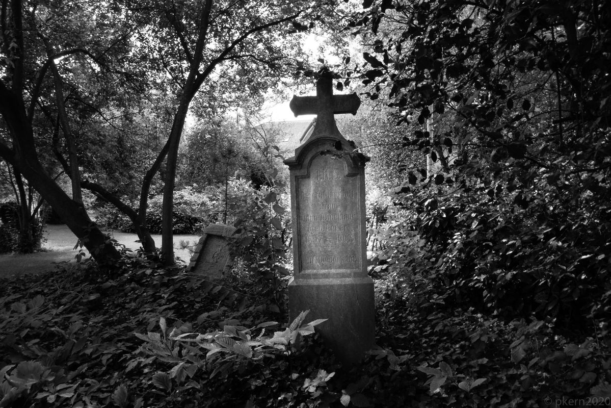 Der stillgelegte Friedhof hat sich in ein Lost  Place verwandelt..
