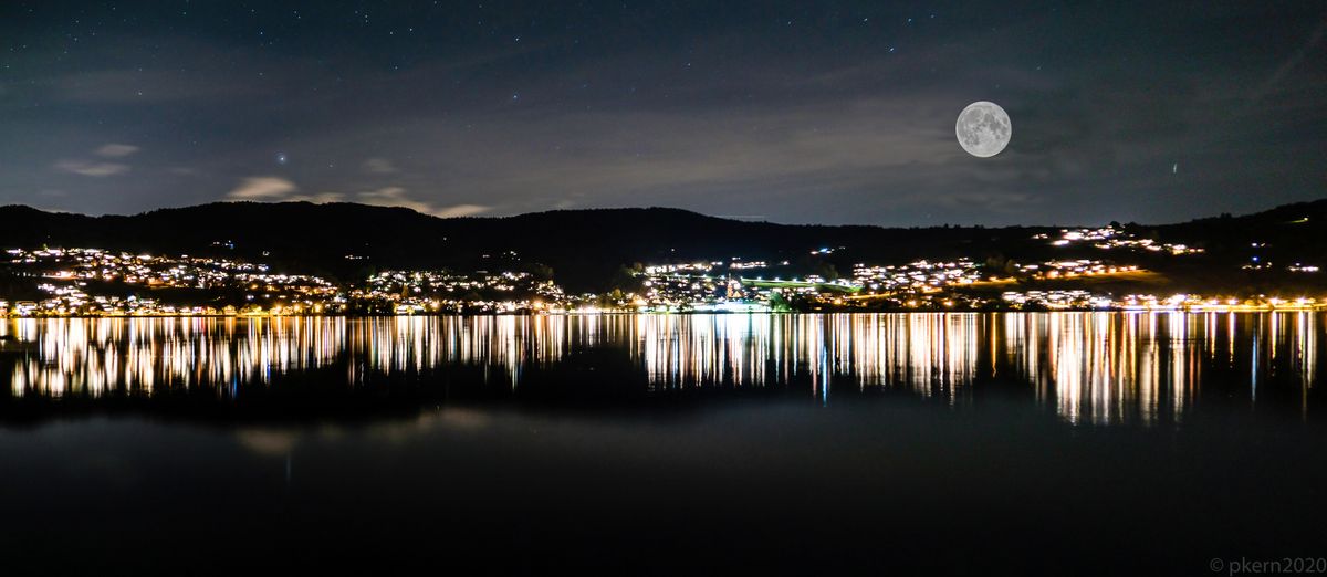 night view with full moon