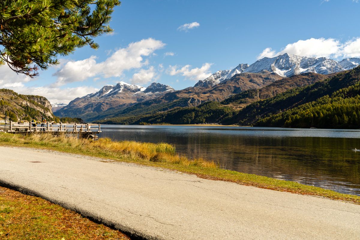 Silsersee, Blick von Maloja Richtung Sils