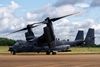 Die 11-0061 CV-22B "Osprey" 7th Special Operations Squadron, Taxiing zur Startposition. Der Osprey ist ein Wandelflugzeug mit Kipprotoren, mit der Fähigkeit Senkrecht zu Starten und zu Landen. Location : The Royal International Air Tattoo 2023 in Fairford