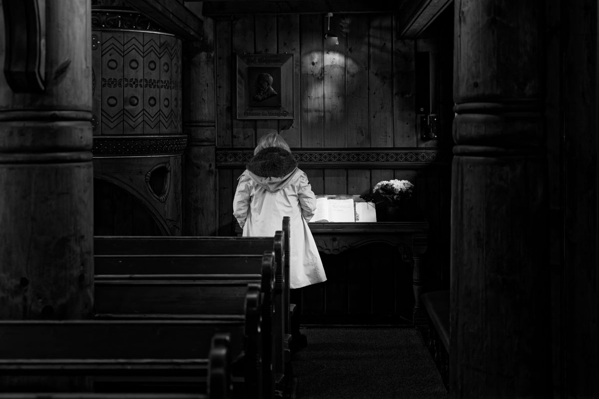 In der Stabkirche in Hahnenklee, Harz.