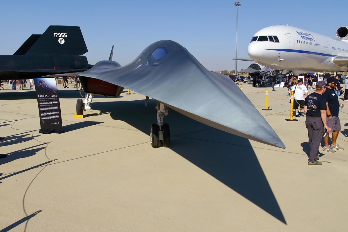 Der geheimnisvolle hypersonic Jet Darkstar, wurde von Lockheed Martin im Rahmen seines Skunk Works entwickelt.  Location: Edwards Air Force Base in California