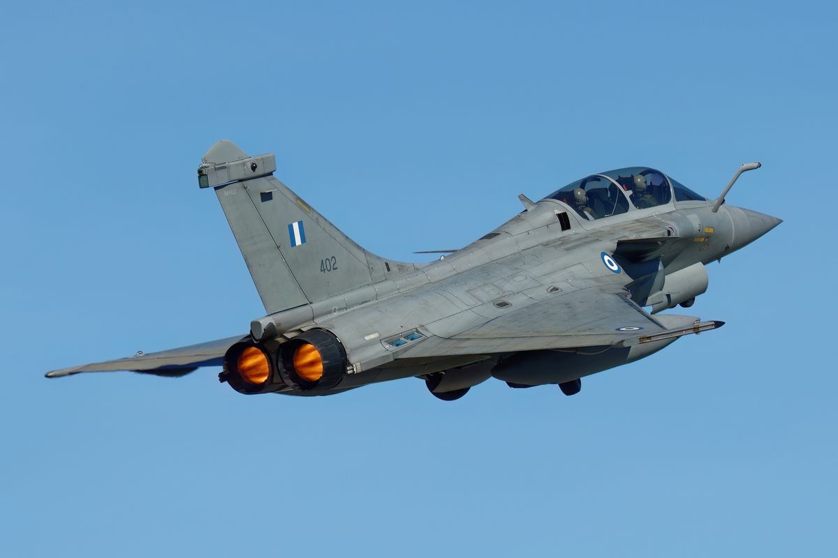 Die 402 Rafale DG von der 332 MPK beim Takeoff (Start). Location : Spotter Day (10.04.2024) zu exercise Iniohos 2024 in Andravida