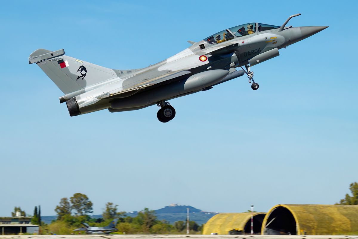 Take-off von der, QA204 Rafale DQ 1 Sqn (Qatar Emiri Air Force / Flying Wing 6 / Al Adiyat)