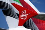 Ein Winglets, ein Details von den Emirates Airbus A.380-842 (A6-EVG). Location : ILA 2024 in Berlin