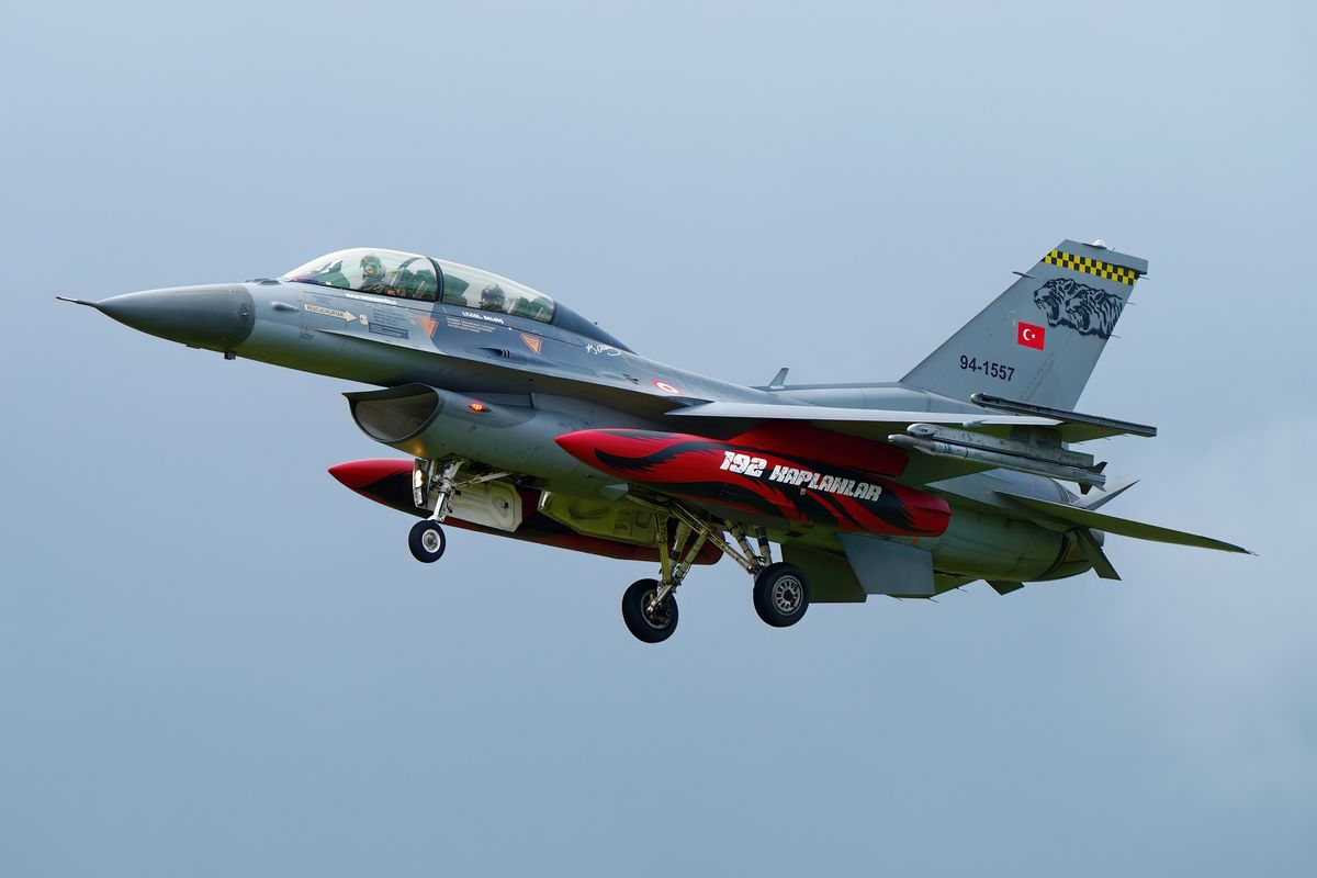 Die 94-1557 F-16D "Fighting Falcon" von der 192 Sqn in Landeanflug (approach) Location : Nato Tiger Meet 2024 auf dem Fliegerhorst Schleswig-Jagel